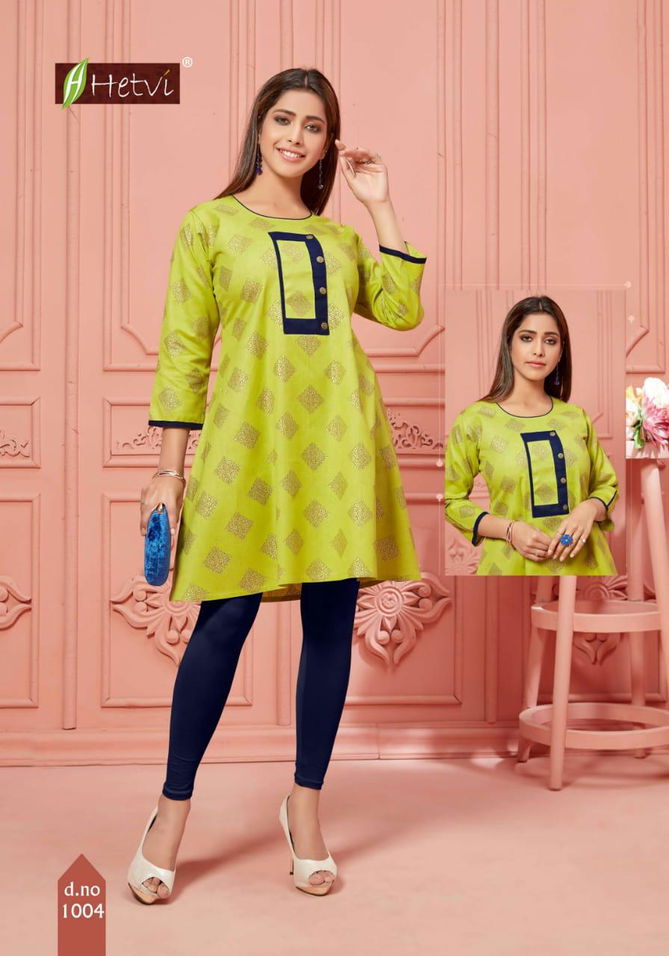 Hetvi Elan Latest Casual Wear Linen Printed Designer Kurtis Collection