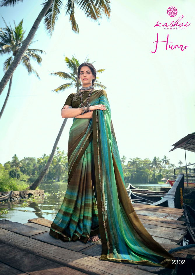 Kashvi Hunar Latest Fancy Casual Wear Printed Chiffon Sarees Collection
