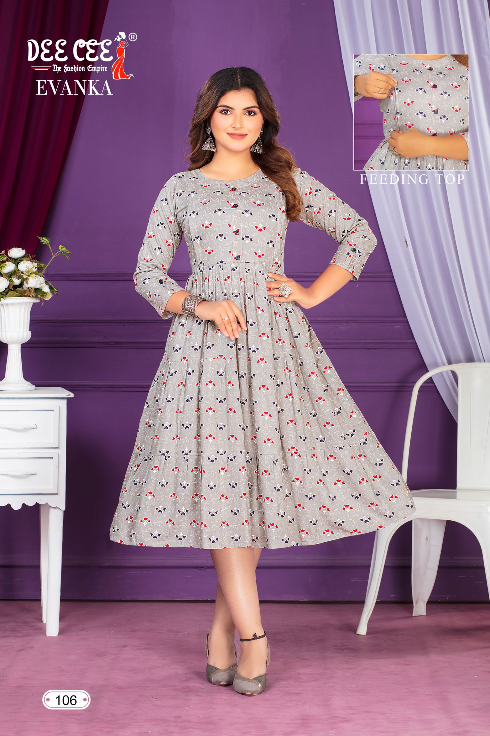 Evanka By Deecee Rayon Printed Feeding Kurtis Wholesale Shop In Surat