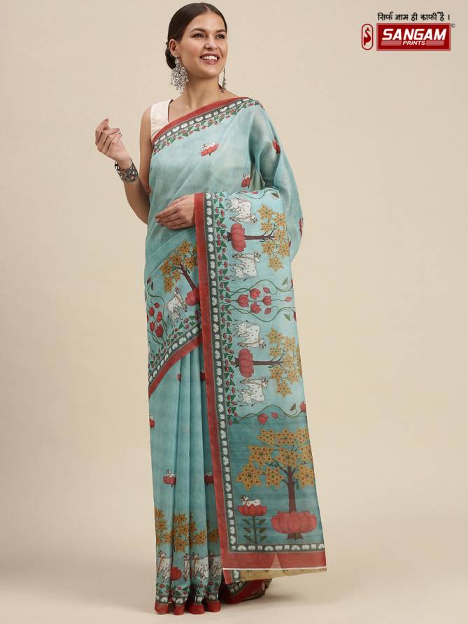 Sangam Saachi New Fancy Wear Digital Printed Cotton Saree Collection