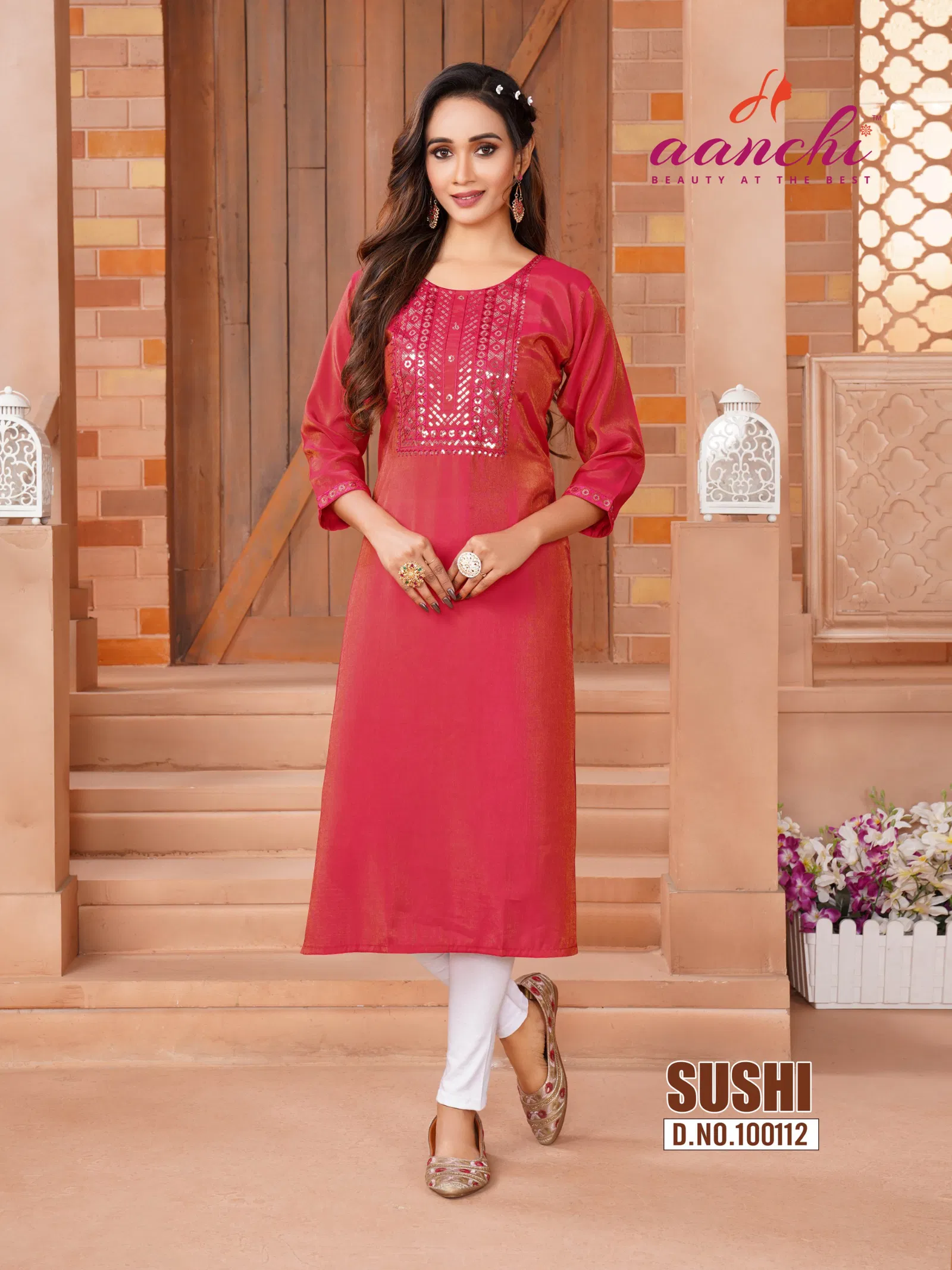 Sushi By Aanchi Shimmer Embroidered Kurtis Suppliers In India