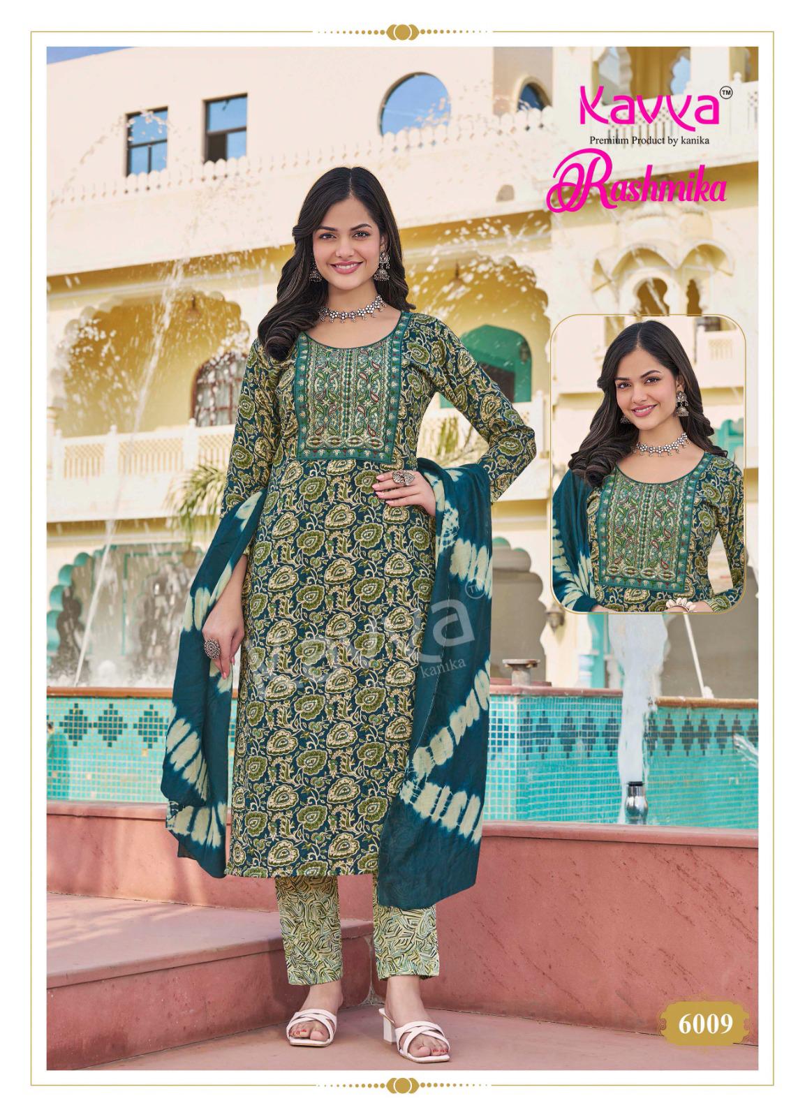 Rashmika Vol 6 By Kavya Rayon Foil Printed Kurti With Bottom Dupatta Wholesale Price