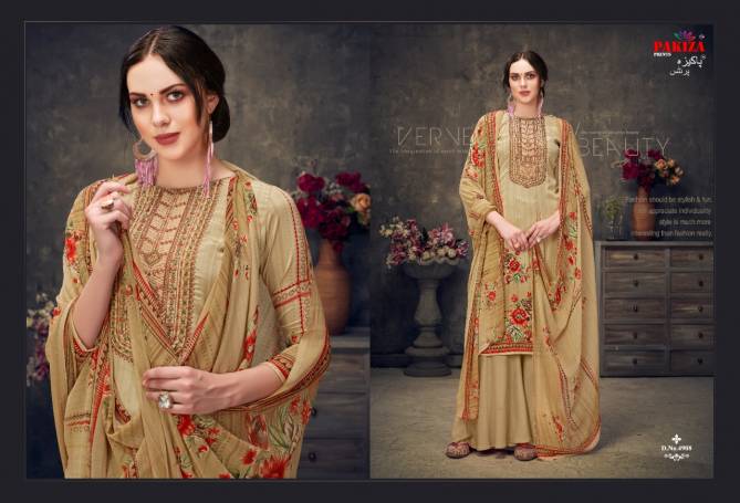 Pakiza 49 Sana Safinaz Latest fancy Designer Casual Regular Wear Crepe Silk Embroidery Work Dress Material Collection
