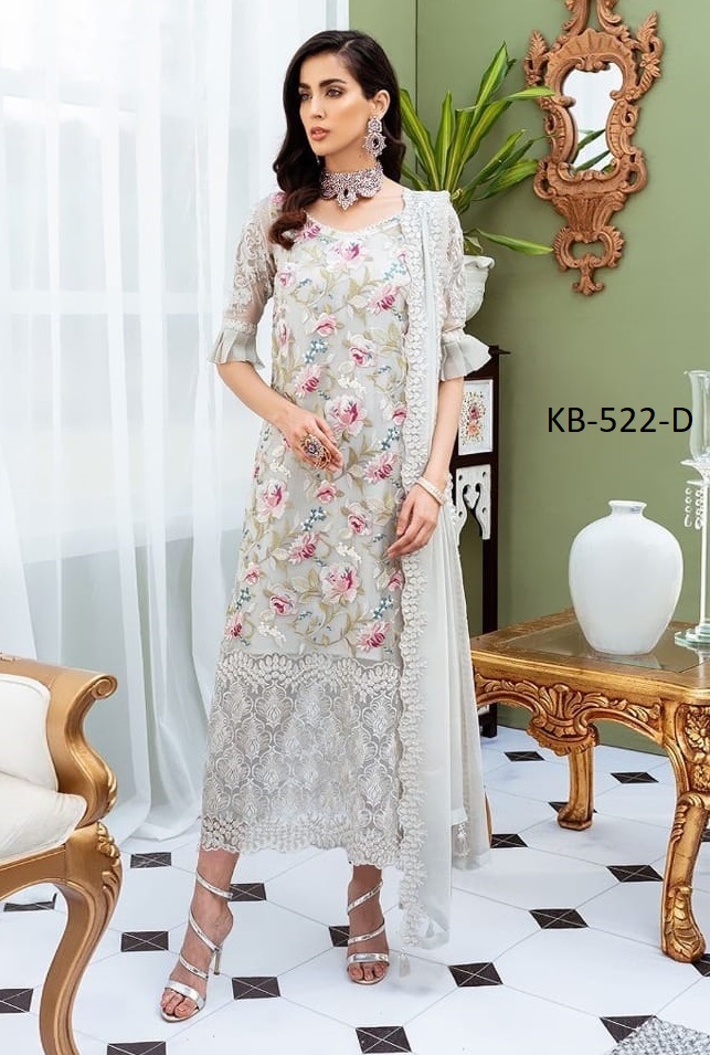Kb Super Hit 522 Colors Faux Georgette Designer Salwar Suits Collection
