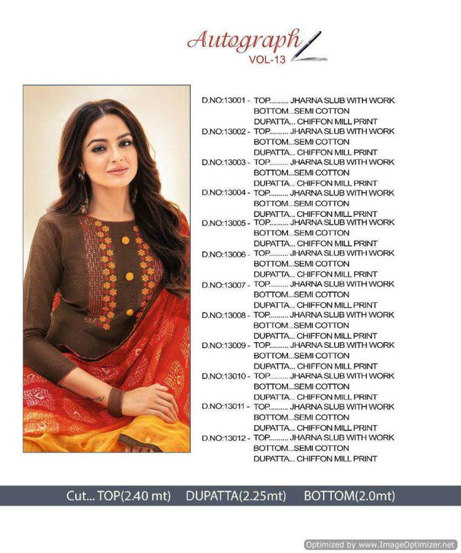 Shagun Autograph 13 New Collection Of New Design New Pattern Embroidered Neck Dress Material 