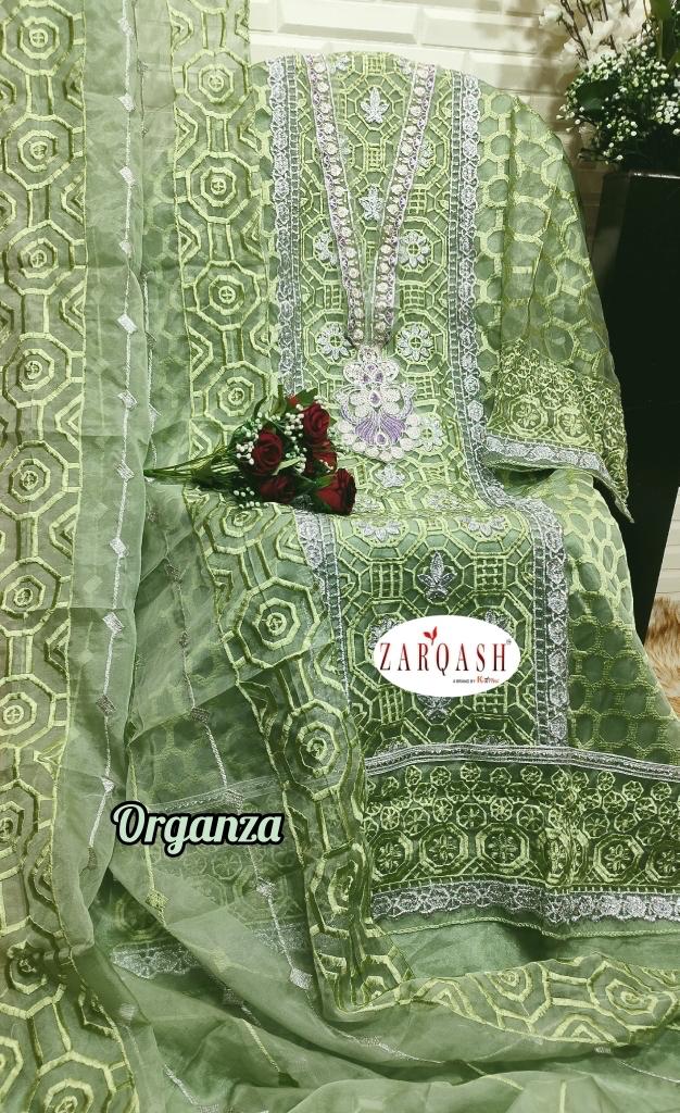 Z 3020 By Zarqash Organza Pakistani Suits Wholesale Clothing Suppliers In India