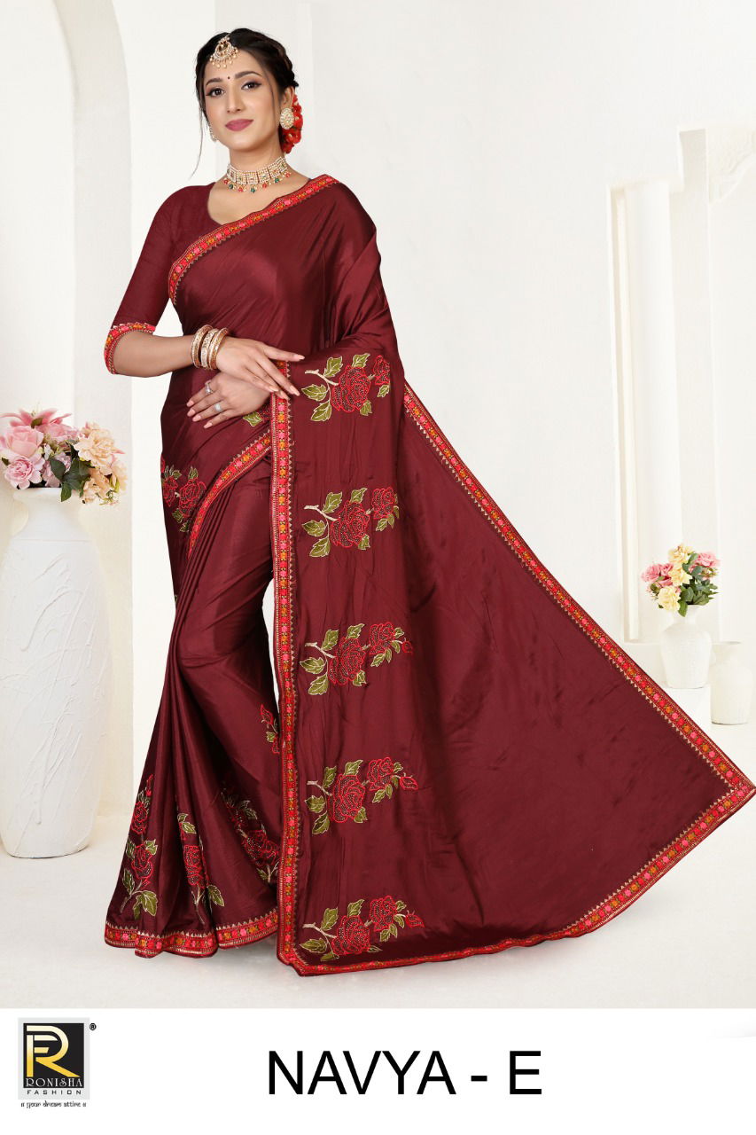 Ronisha Navya New Exclusive Wear Crepe Silk Designer Saree Collection