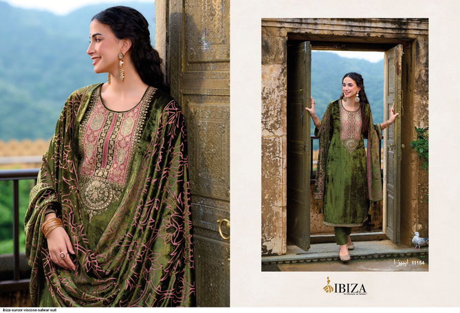 Suroor By Ibiza Velvet Embroidered Salwar Kameez Exporters In India