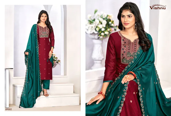 Sanwali By Vishnu Vichitra Silk Designer Dress Material Wholesale In India