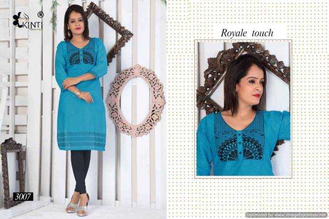 Kinti Morni Exclusive Cotton Slub With Embroidery Work Designer casual Wear Kurti Collection