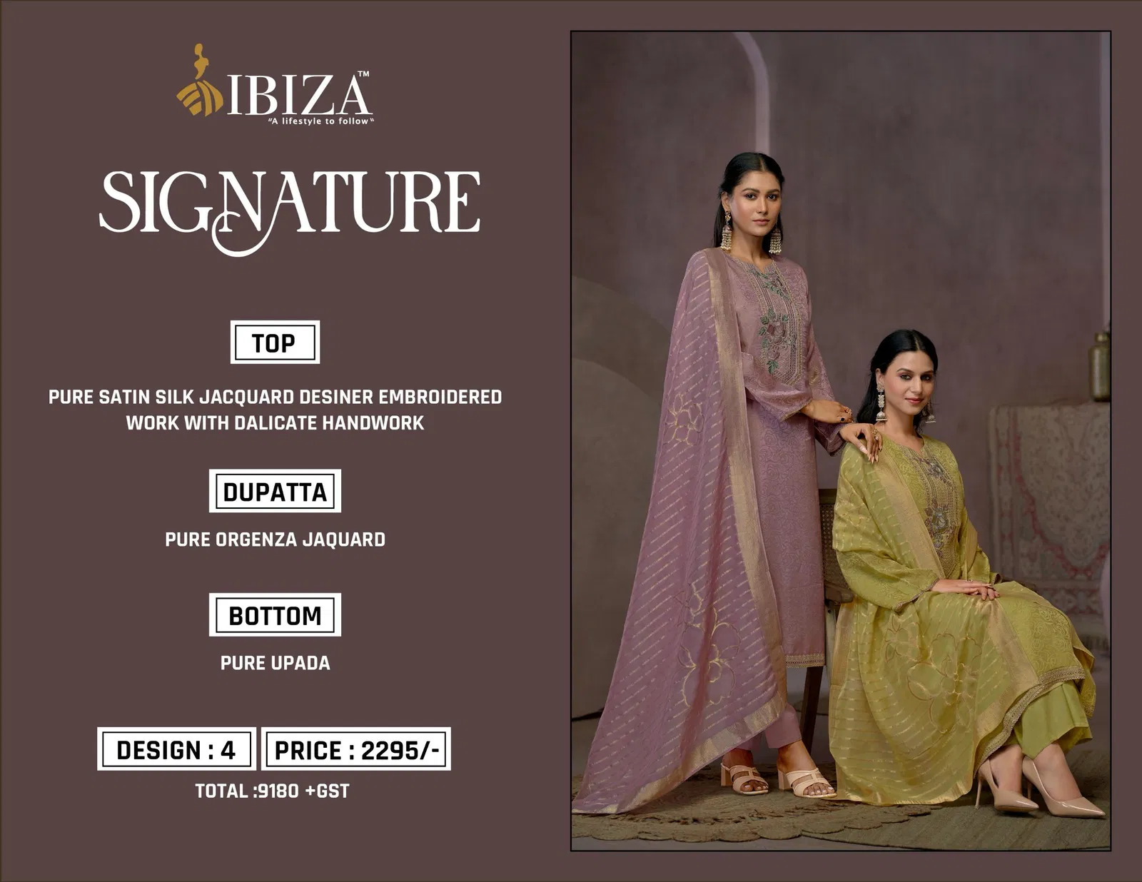 Signature By Ibiza Satin Silk Jacquard Designer Salwar Kameez Orders In India