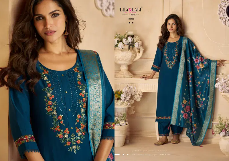 Khwab By Lily And Lali Viscose Top Bottom With Dupatta Exporters In India