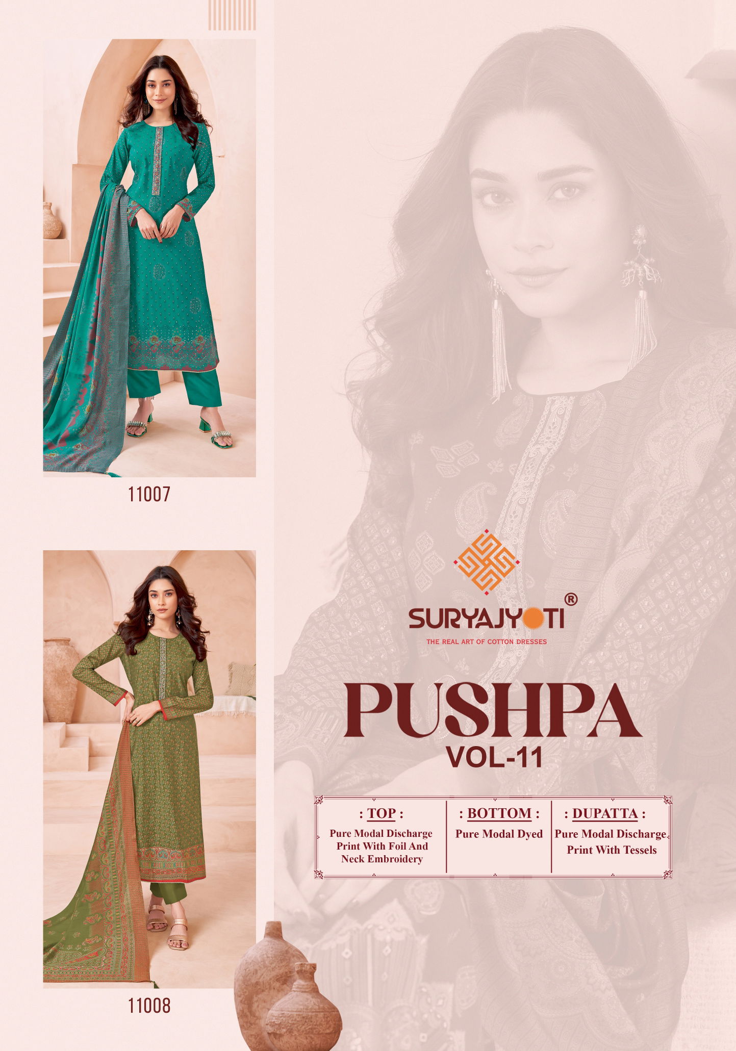 Pushpa Vol 11 By Suryajyoti Modal Discharge Printed Dress Material Online Wholesale