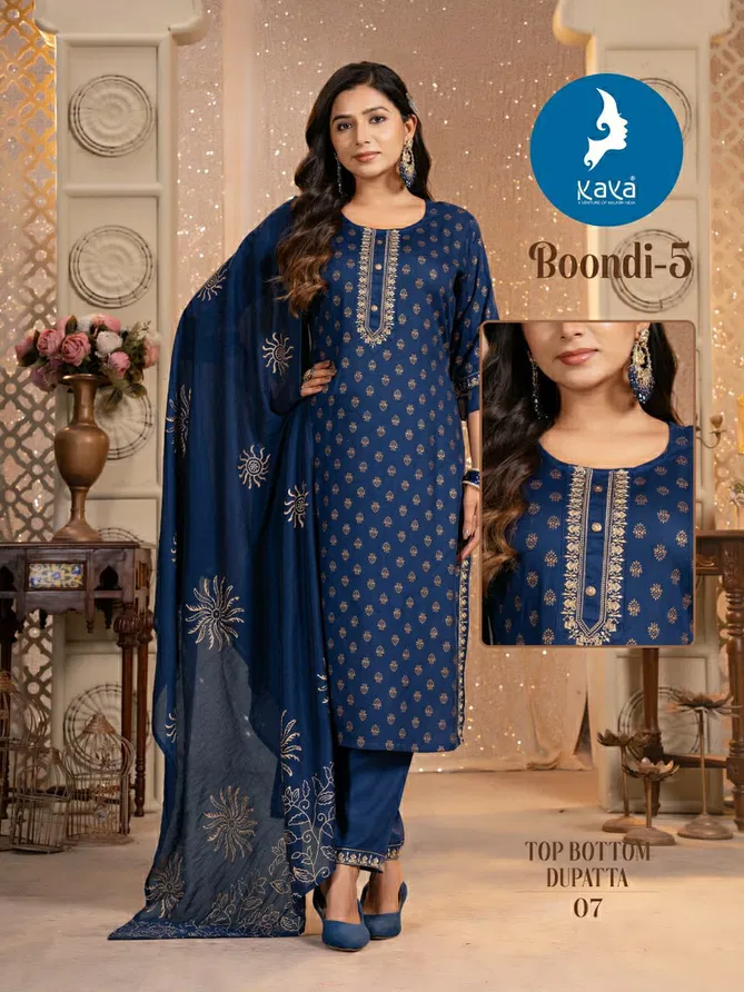 Boondi 5 By Kaya Straight Cut Rayon Printed Kurti With Bottom Dupatta Orders In India