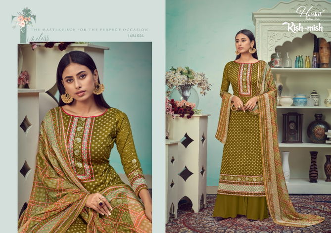 Harshit Kish Mish Latest Festive Wear Digital Style Pure Zam Cotton Digital Style Print with Swarovski Diamond Work  Dress Material Collection
