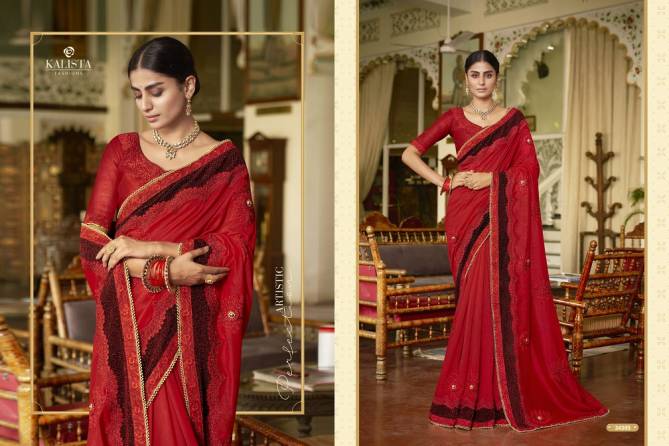 Kalista Sana Gold Edition Wedding Wear Heavy Embroidery Designer Sarees Collection
