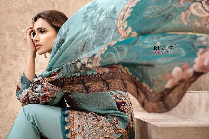 Rinaz Iris Lwn 2020 Jam Silk Digital Print with self Embroidery Work Top With Cotton Dupatta and Bottom Pakistani Suits Collection