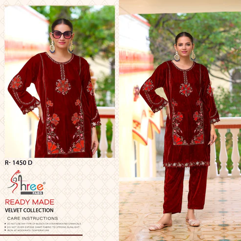 R 1450 By Shree Fabs Velvet Wholesale Readymade Suits Suppliers In Mumbai