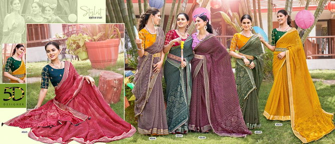 Panchi By 5D Designer Chiffon Wedding Wear Sarees Wholesale Online