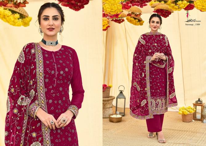 Eba Satrangi 1387 Series Heavy Festive Wear Embroidery Salwar Kameez Collection