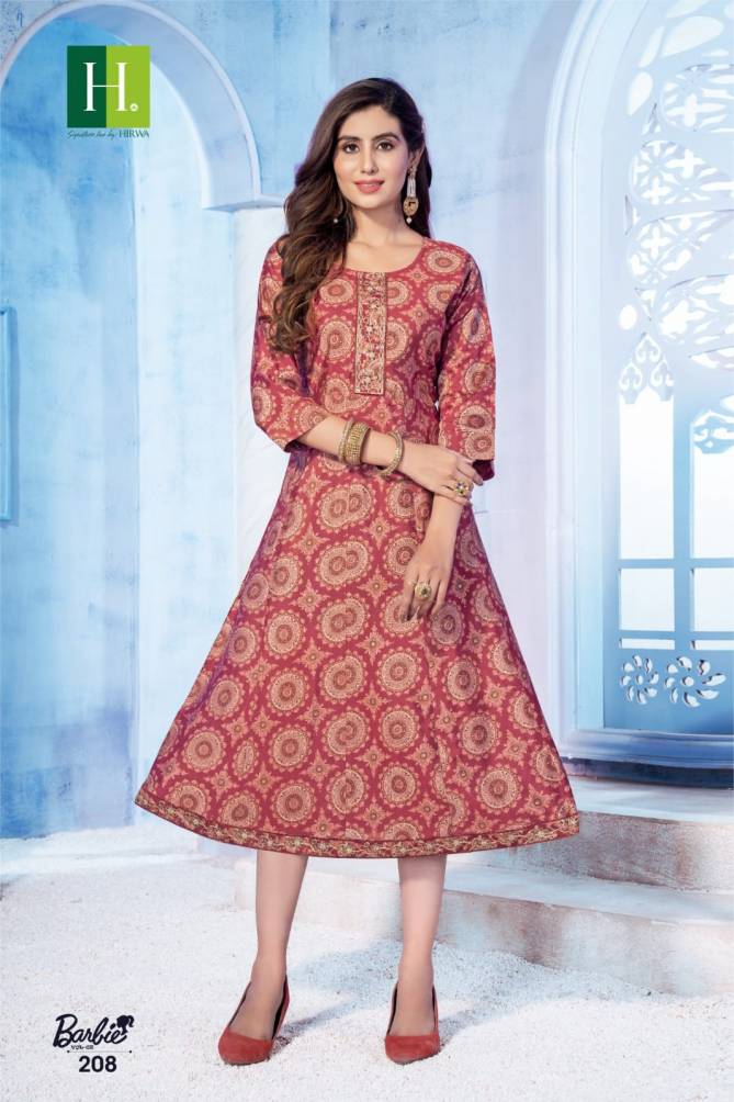 Barbie Vol 2 By Hirwa Printed Anarkali Kurtis Catalog