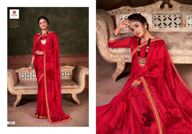 SIMAYA SULOCHNA Latest Fancy Designer Heavy Casual Wear Georgette Fancy print With Border Saree Collection