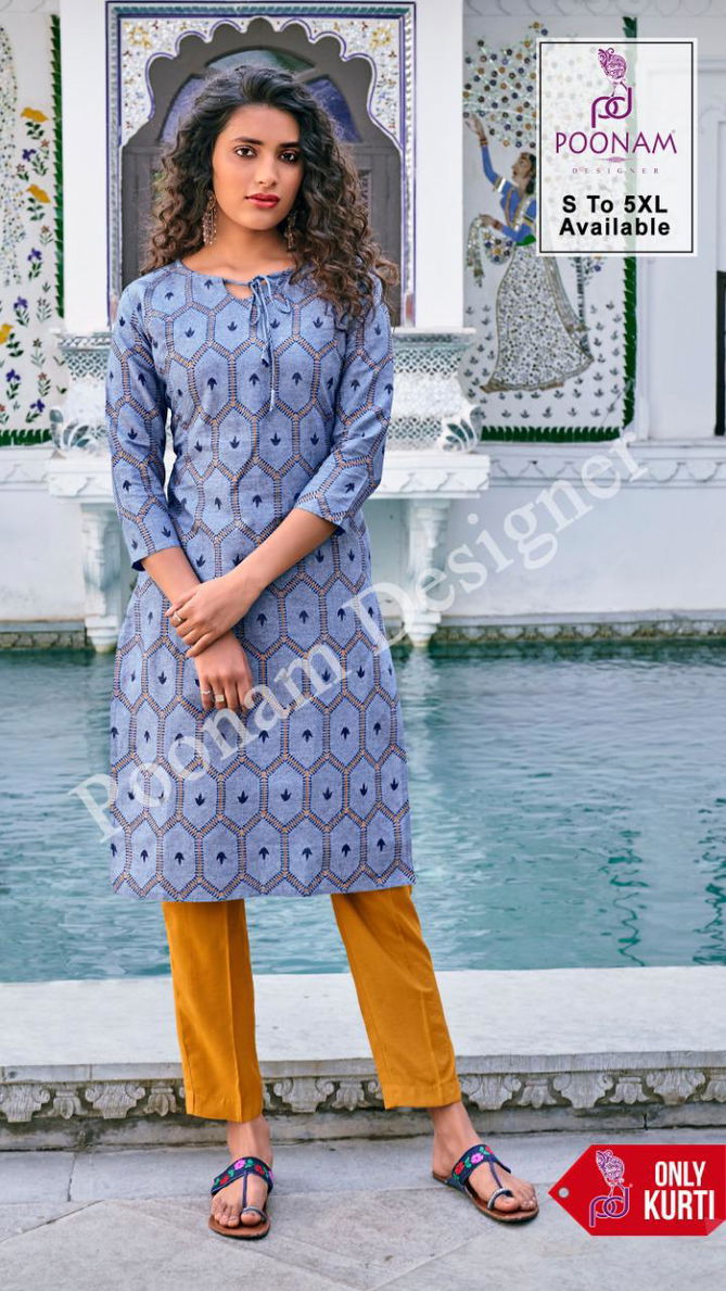 POONAM PRINT Latest Designer Fancy Festive Wear  cotton Printed Kurtis Collection 