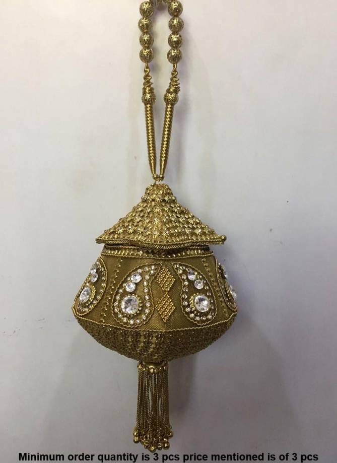 Bridal Stylish Metal Handbag Collection With Diamond And Kundan Work