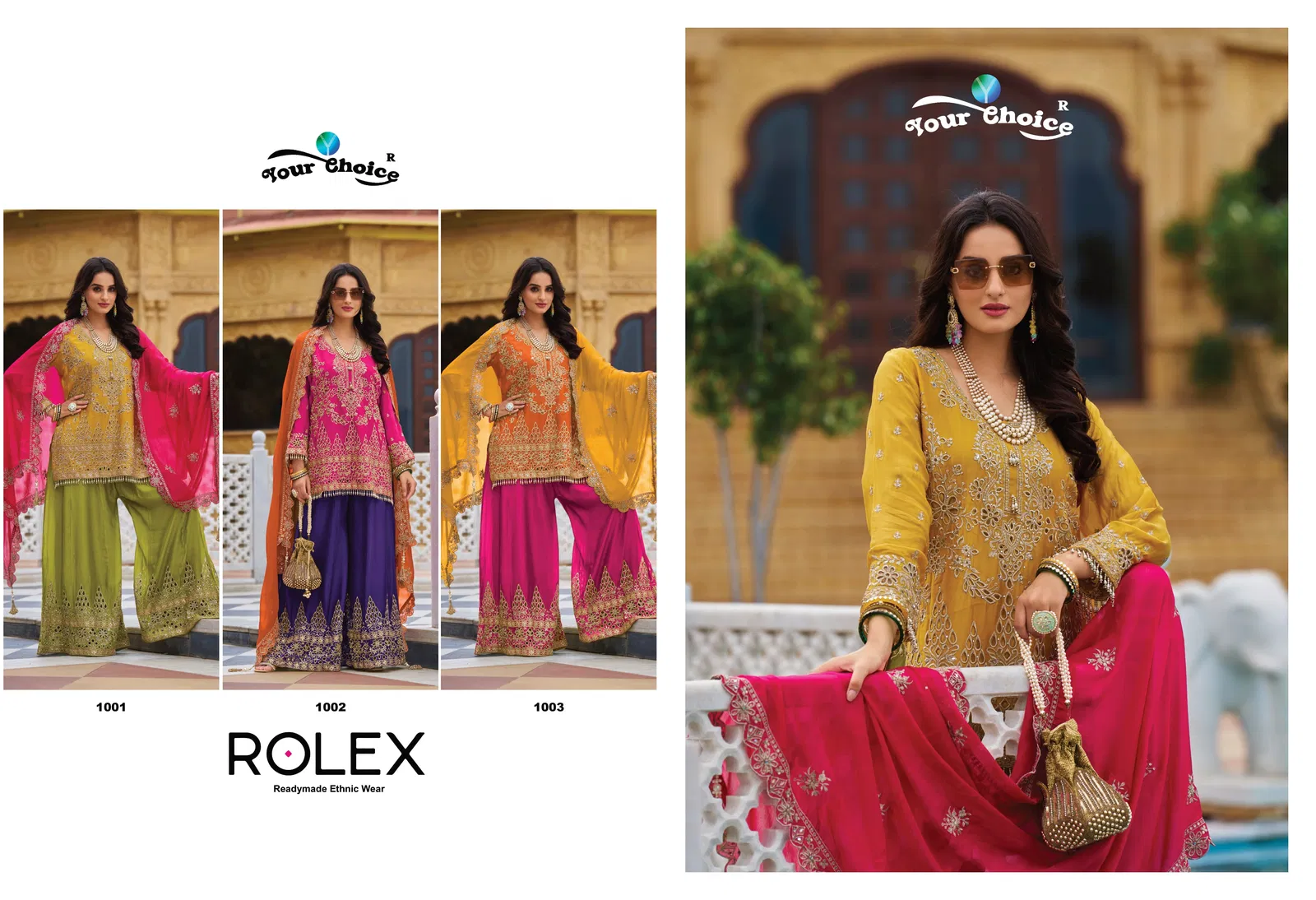 Rolex By Your Choice Designer Chinon Salwar Kameez Suppliers In India