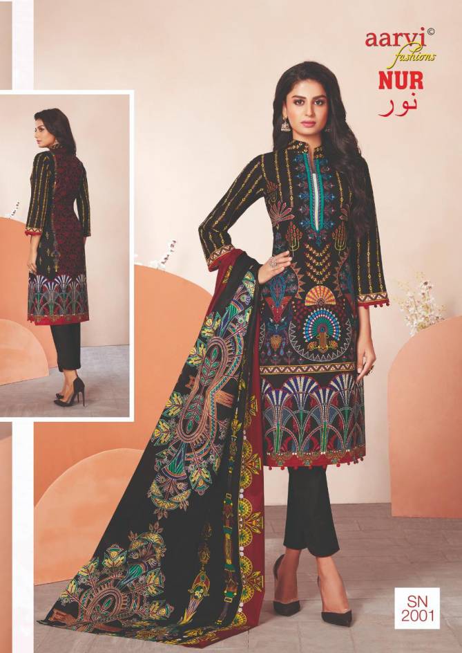 Aarvi Fashion Nur 2 Karachi Cotton Dress Material Collection
