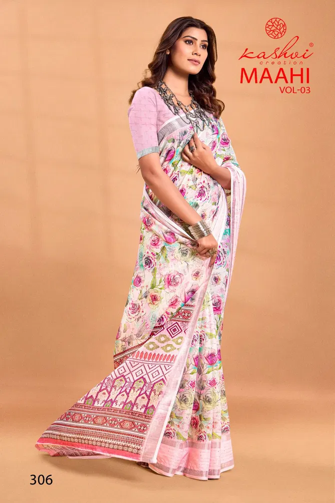 Maahi Vol 3 By Kashvi Linen Printed Saree Wholesale Shop In Surat