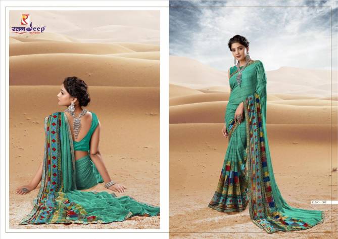 Kesariya Designer New Fancy Regular Wear Printed Georgette Designer Saree Collection