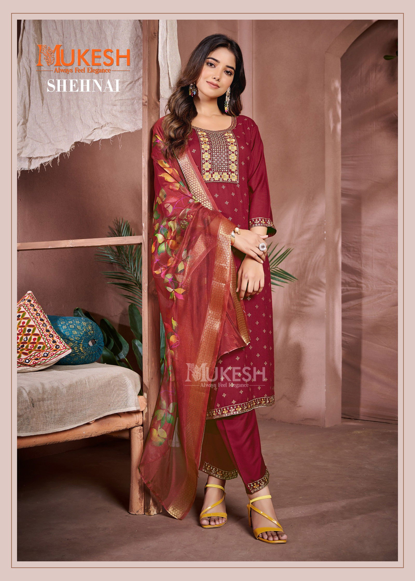  Shehnai Rayon by Mukesh  Top Bottom With Dupatta Collection