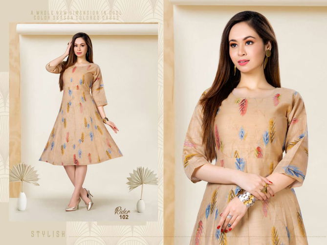 Beauty Queen Rider Ethnic Wear Silk Designer Kurti Collection