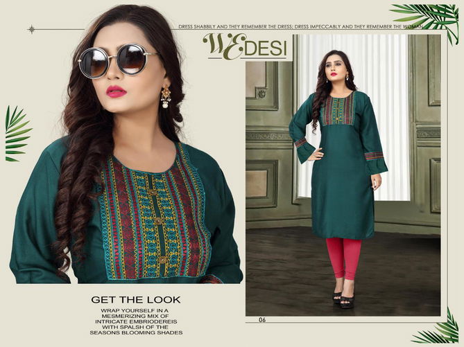 Aagya Wedesi 2 Fancy Casual Wear Designer Rayon Kurti Collection
