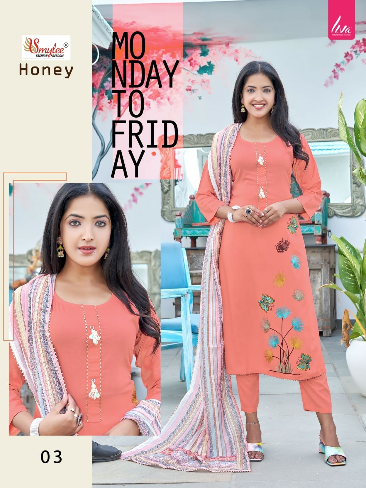 Honey By Rung smylee Designer Kurti With Bottom Dupatta Wholesale Clothing Suppliers In India