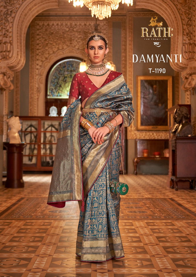 Damyanti 1190 To 1198 By Rath Silk Printed Designer Saree Orders In India