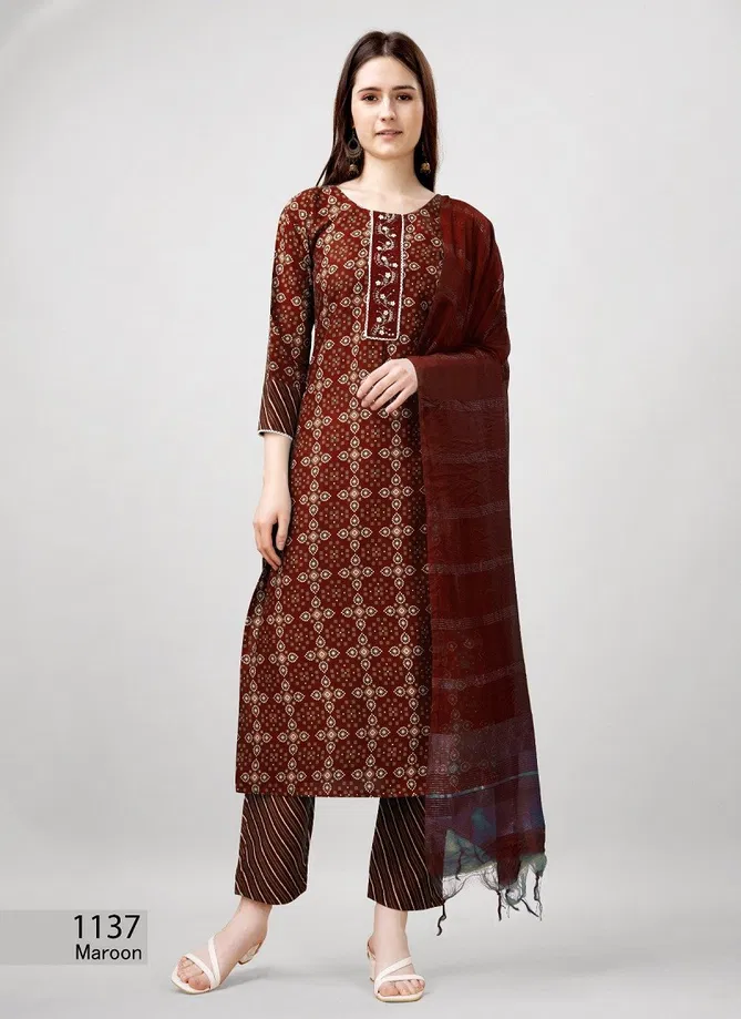 Aaradhna 1137 To 1140 Rayon Printed Embroidery Kurti With Bottom Dupatta Wholesale Online