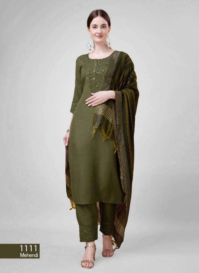 1111 Aradhna Cotton Blend With Embroidery Kurti Bottom With Dupatta Wholesalers In Delhi