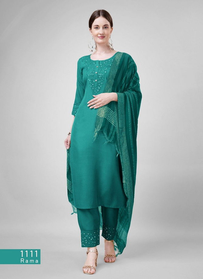 1111 Aradhna Cotton Blend With Embroidery Kurti Bottom With Dupatta Wholesalers In Delhi