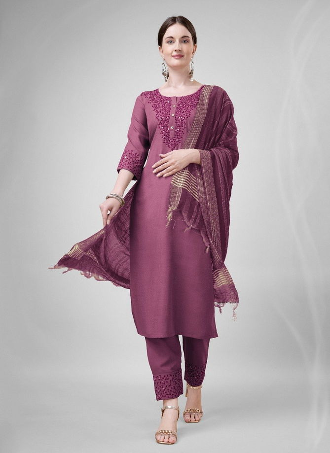 1111 Aradhna Cotton Blend With Embroidery Kurti Bottom With Dupatta Wholesalers In Delhi