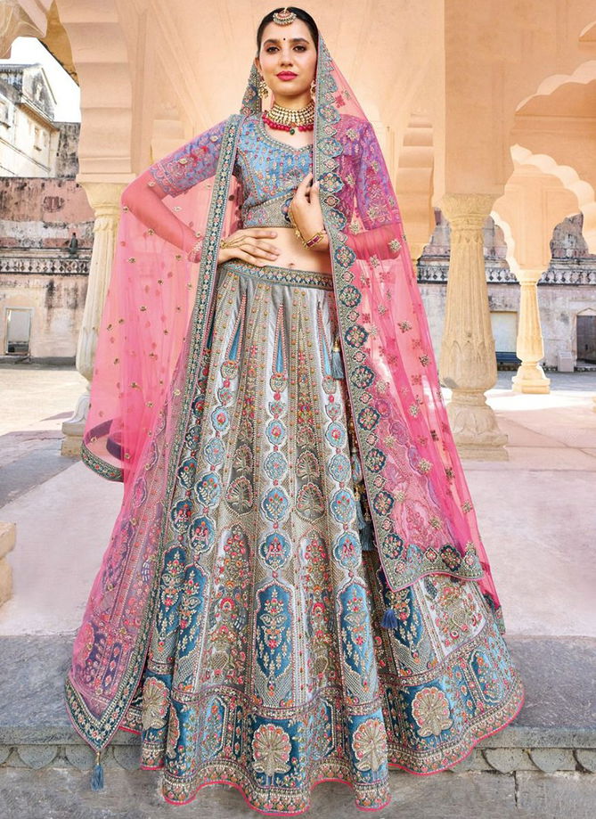 Baby Pink And Blue Aanara 2 wholesale Bridal Lehenga Choli Catalog AA 123