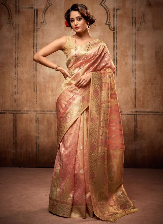 Baby Pink Colour Attari Organza Fuction Wear Wholesale Silk Sarees 85002