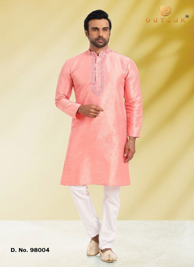 Outluk 98 Peach Colour Festive Wear Wholesale Kurta With Pant Collection 98004