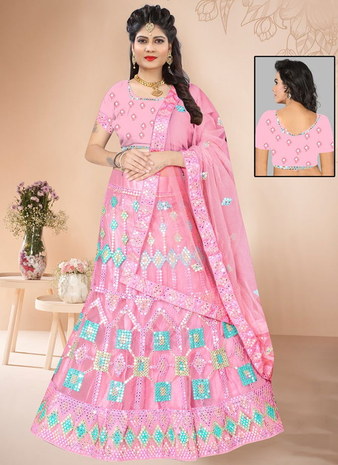 Baby Pink Colour SSD Wedding Wear Wholesale Designer Lehenga Choli E12370