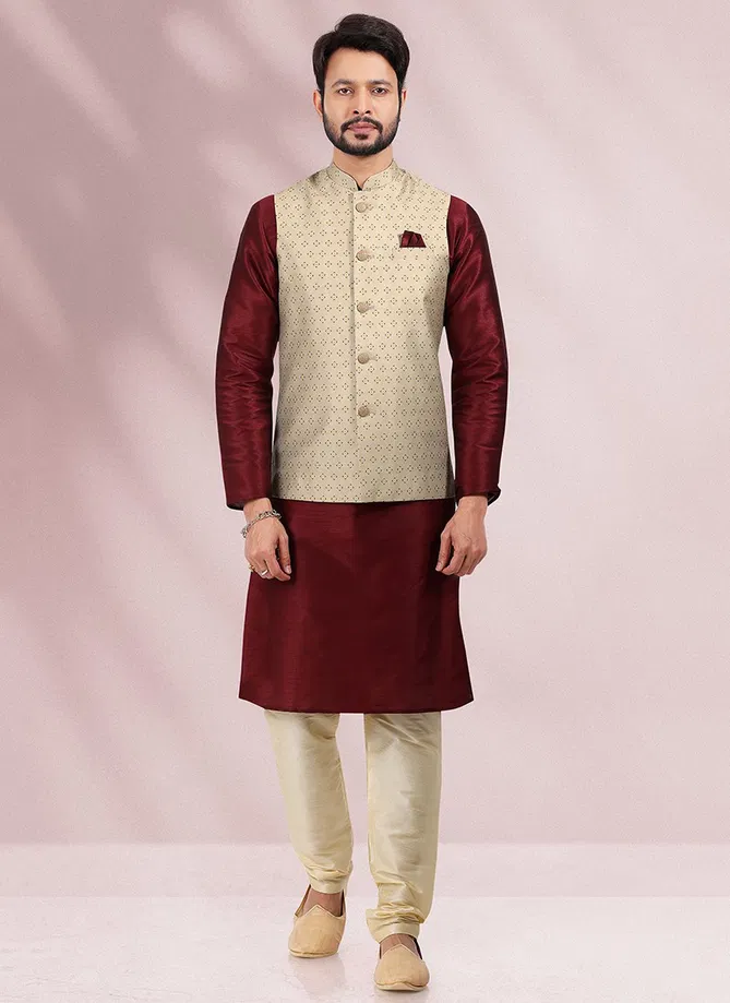 Ethnic Wear Wholesale Kurta Pajama With Jacket Catalog