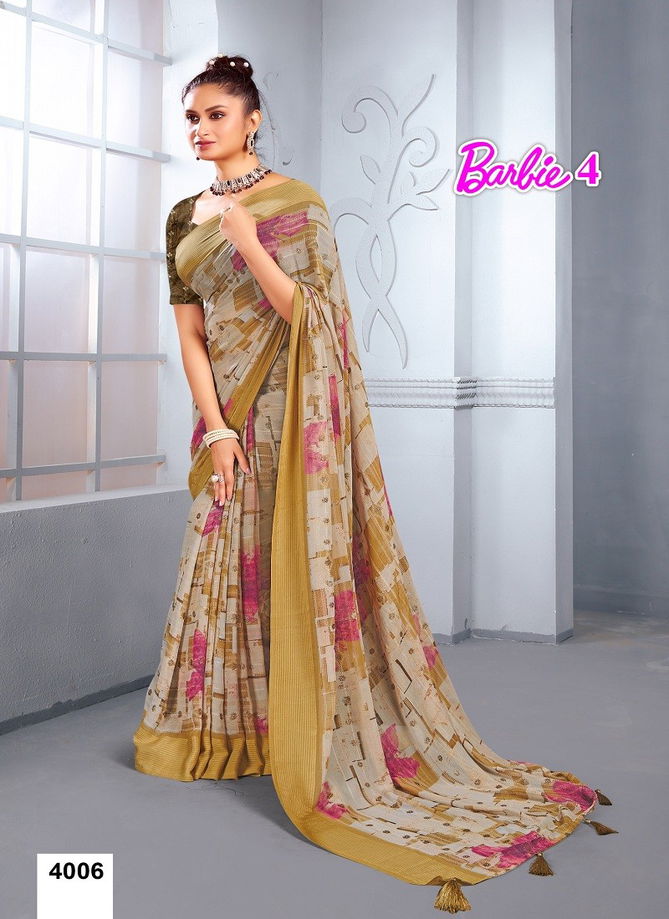 Barbie Vol 4 By Mahamani Creation Georgette Daily Wear Saree Wholesale Online