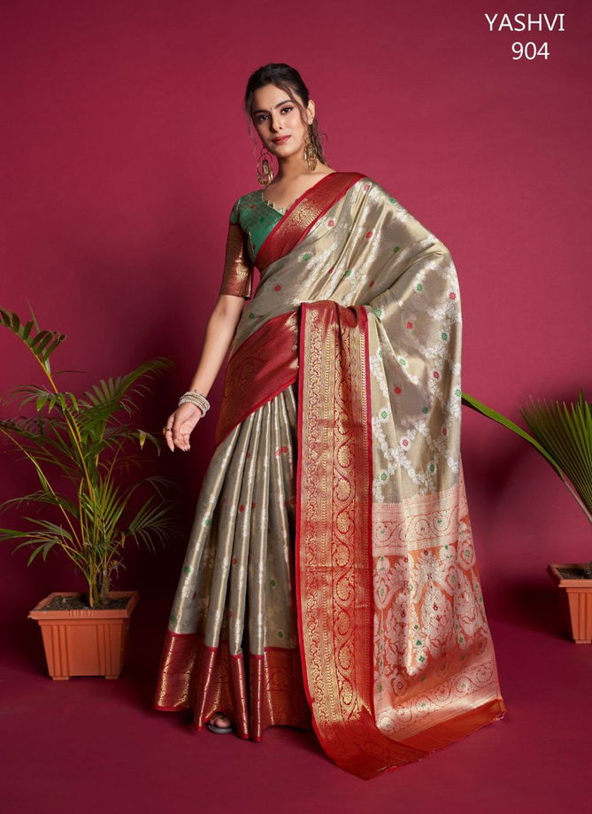 Beige And Red Colour Yashvi By Fashion Lab Silk Saree Catalog 904