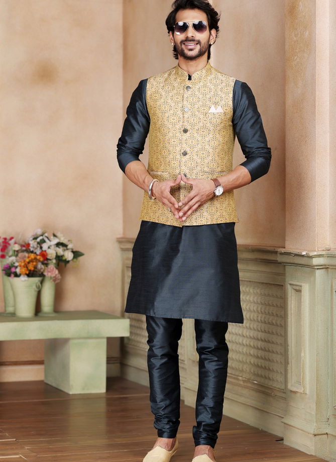 1576 Occasion Wear Mens Modi Jacket Kurta Pajama Catalog