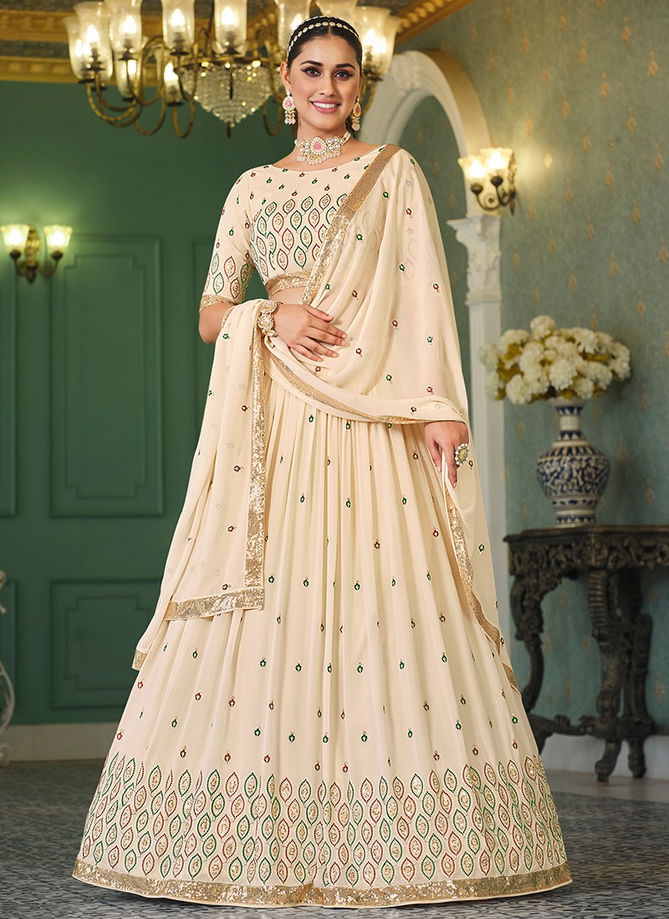 Beige Colour Girish Vol 4 Khushboo Wedding Wear Wholesale Designer Lehenga Choli Catalog 176